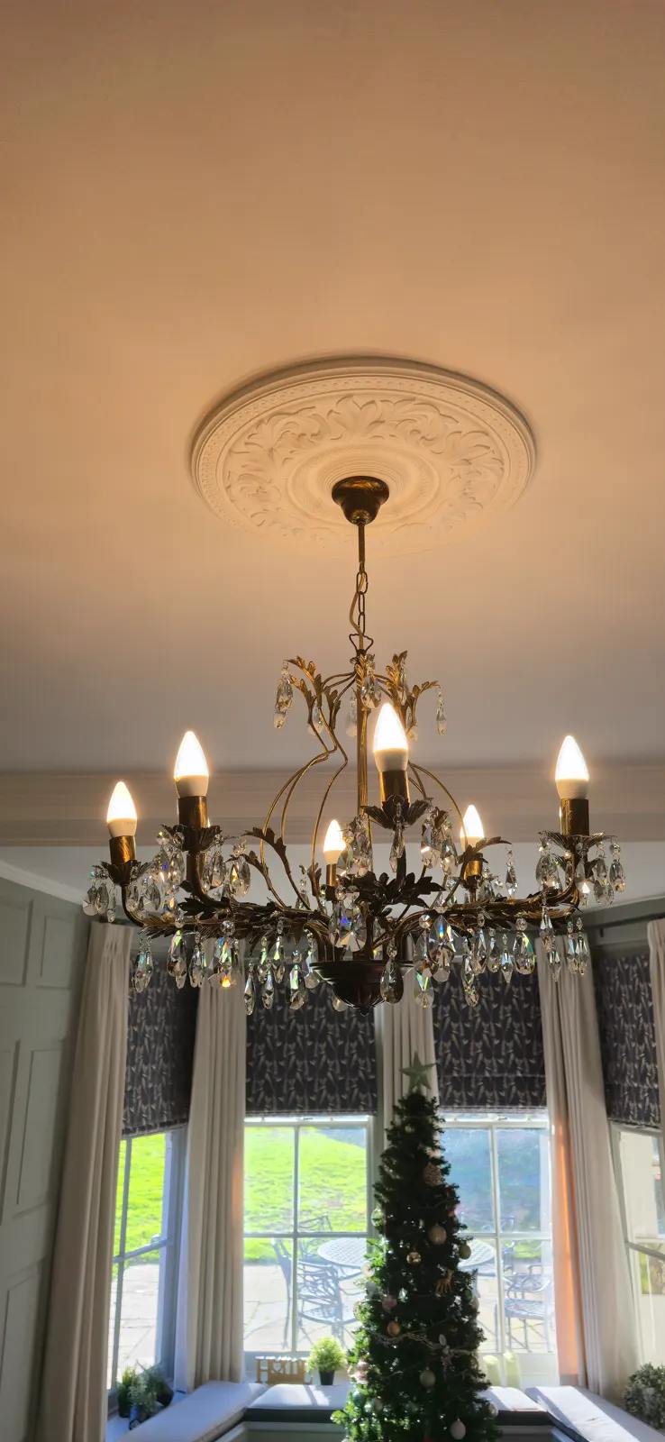 Decorative chandelier ceiling light installation by Chilvers Electrical