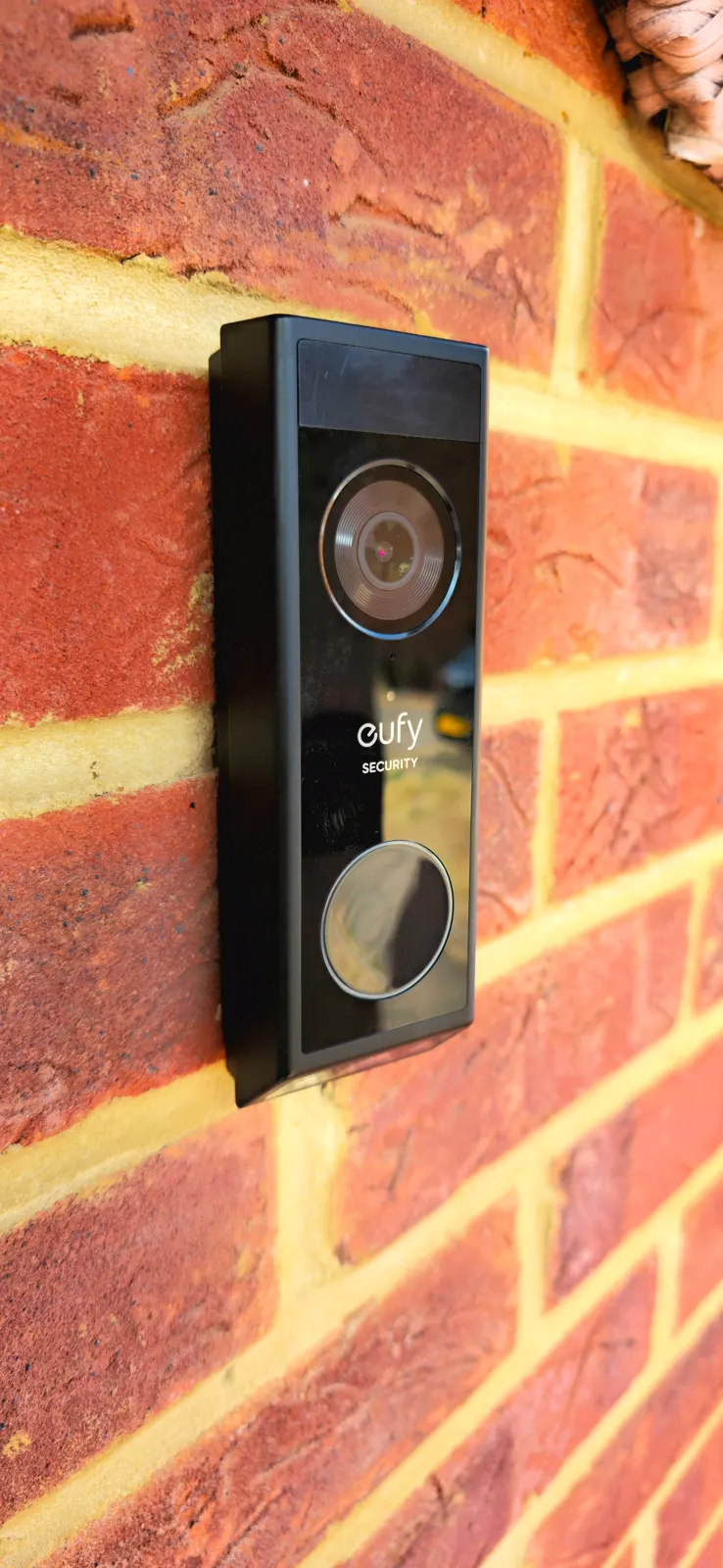 Eufy video doorbell installed on brickwork by Chilvers Electrical