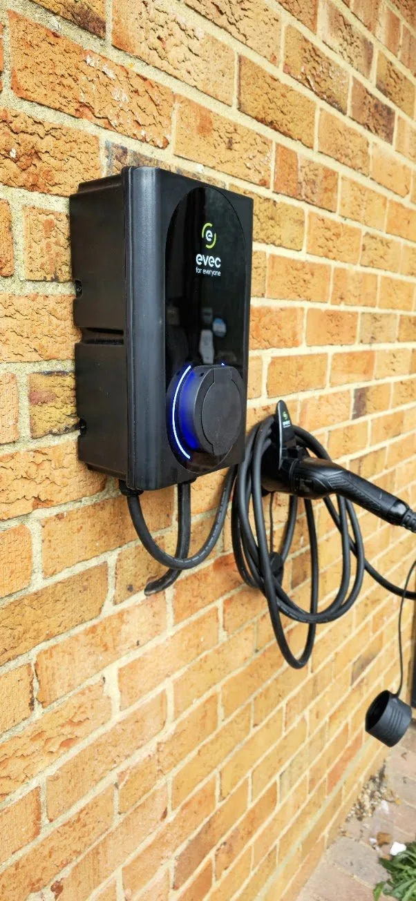 Wall mounted electric vehicle charger installation
