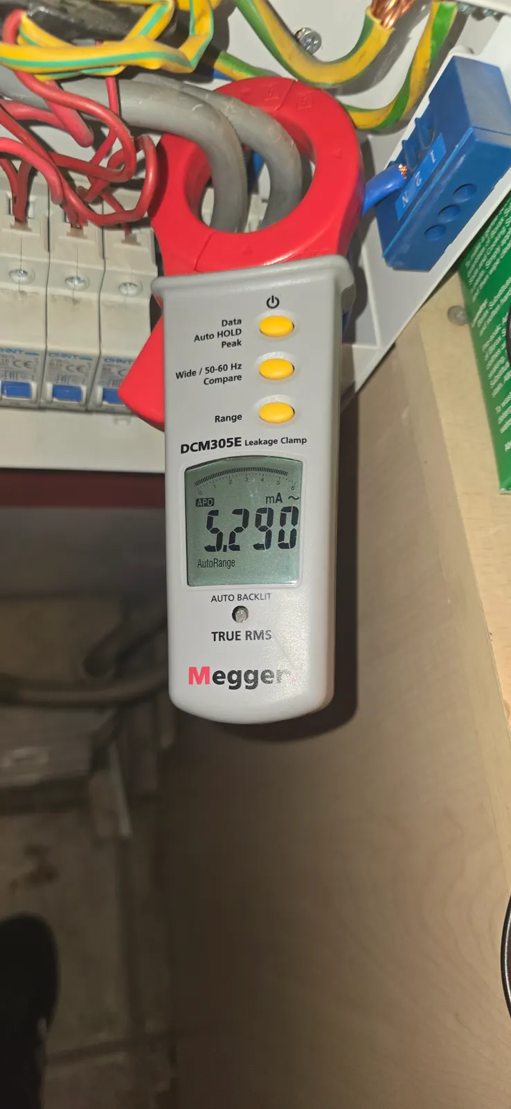 Electrical fault finding using Megger leakage current testing equipment