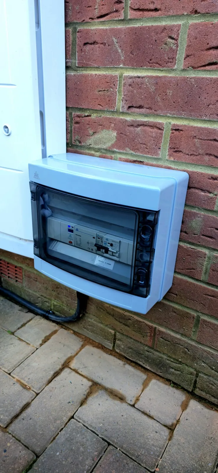 Outdoor consumer unit installation in Milton Keynes