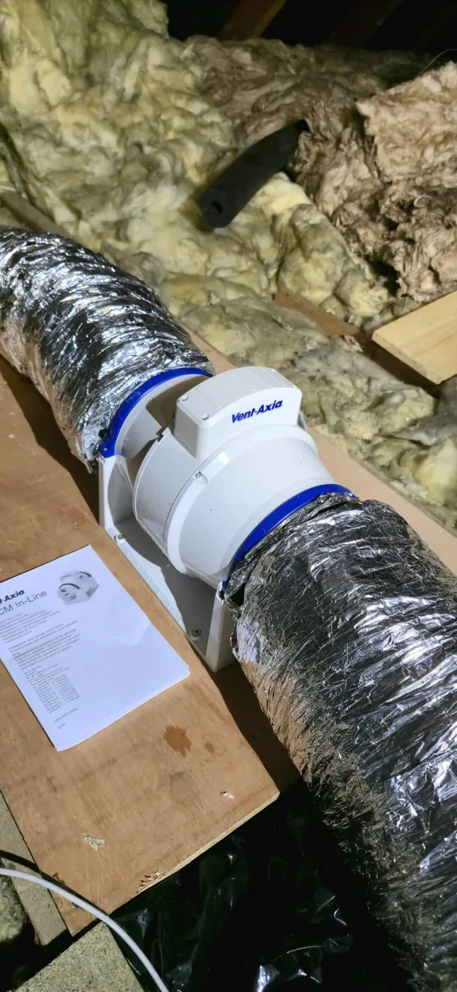 Vent-Axia loft extractor fan installation by Chilvers Electrical